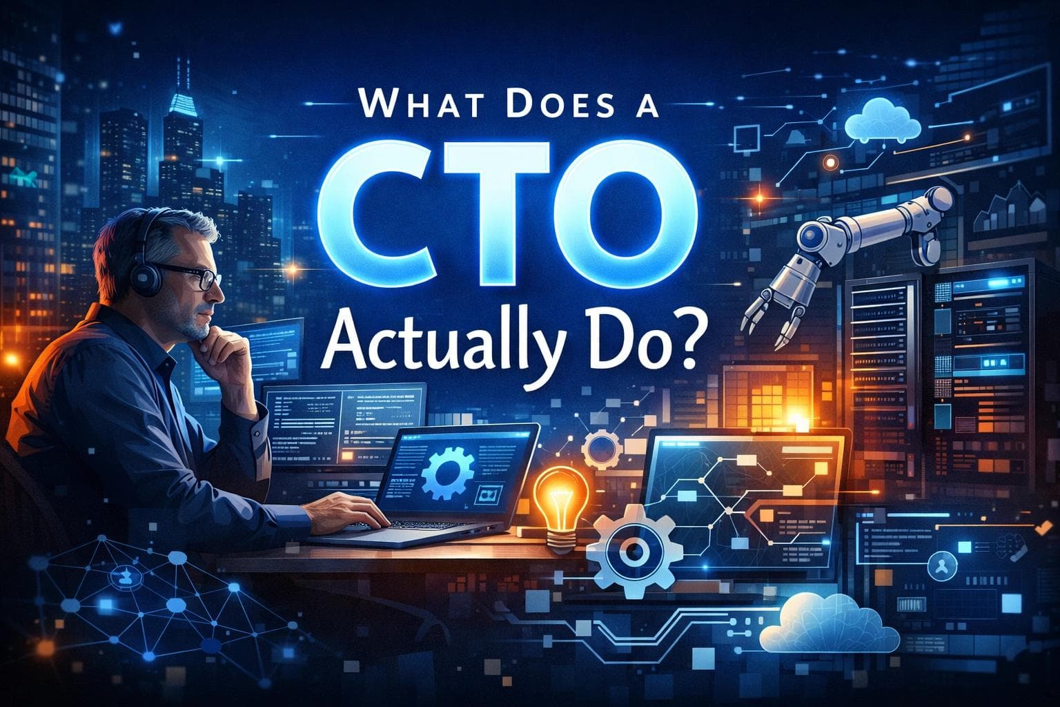 Abstract visualization of technology leadership and strategic decision-making